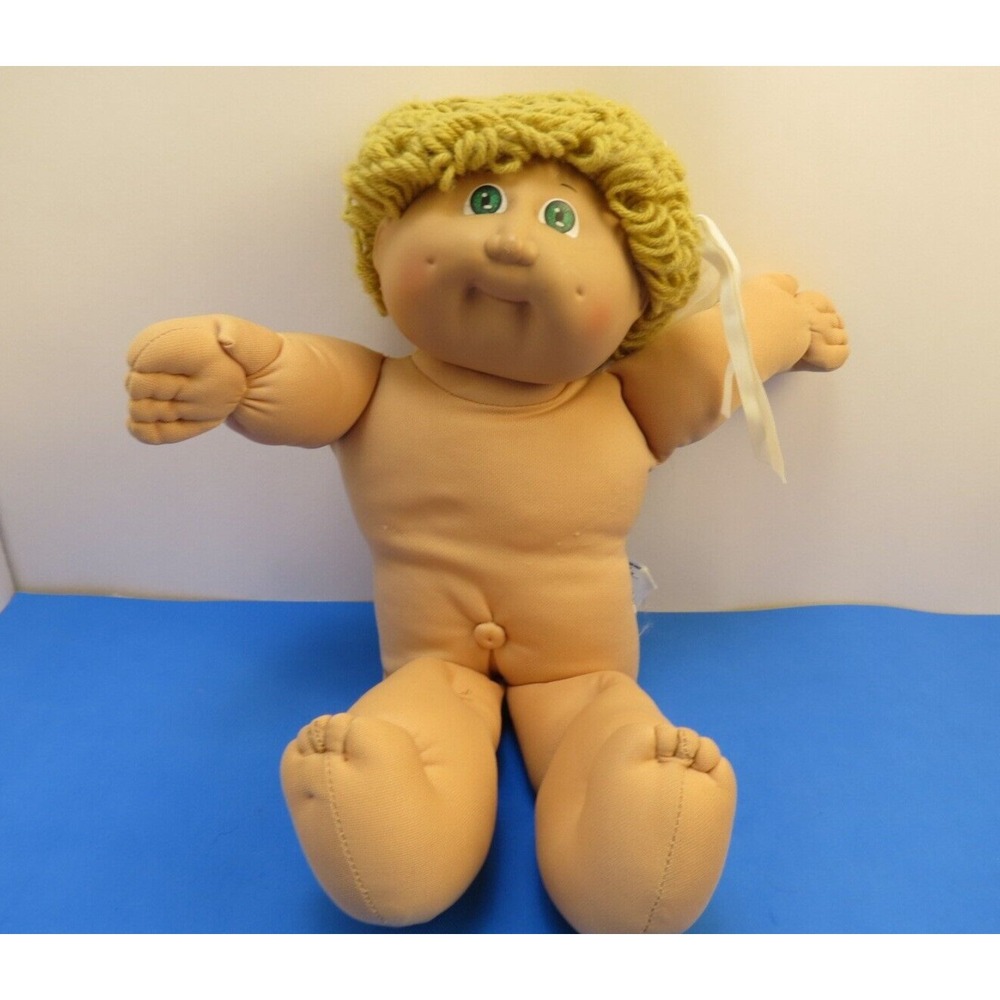 1982 Cabbage Patch Kids Boy Doll Sandy Blonde Hair Green Eyes Dimples Vintage